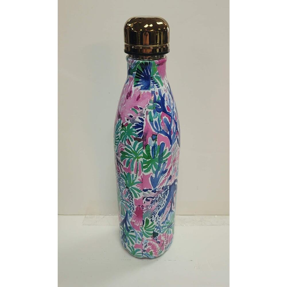 Lilly Pulitzer Swell Water Bottle Metal Multi Jet Stream